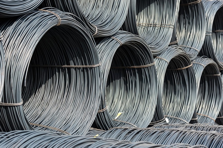 A pile of wire rod or coil as a raw material for industrial usage